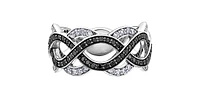 1.00 ct T.W. Enhanced Black and White Diamond Gold Infinity Dinner Ring