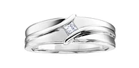 0.13 ct T.W. Canadian Diamond Bypass White Gold Wedding Band