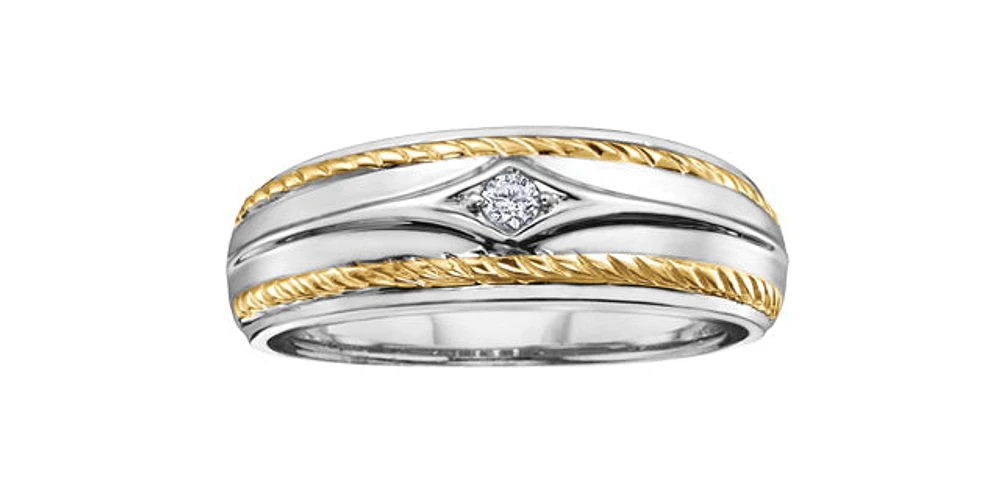 Men's ct T.W. White Gold Band