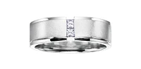 0.13 ct T.W. Satin Open Shank White Gold Wedding Band