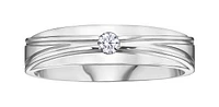 0.09 ct T.W. Solitaire White Gold Wedding Band