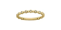 0.09 ct T.W. Diamond Yellow Gold Bead Ring Stack