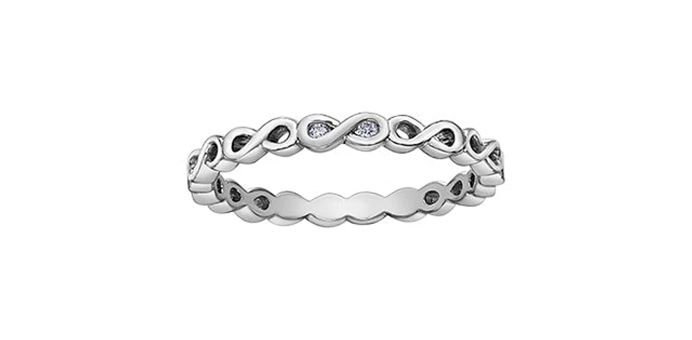 Diamond Accent White Gold Infinity Ring Stack