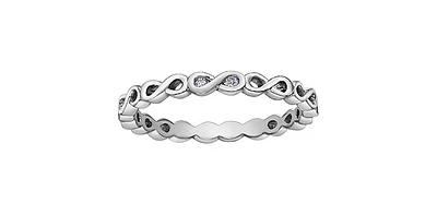 Diamond Accent White Gold Infinity Ring Stack