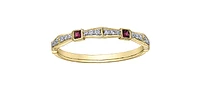 Ruby & Diamond Yellow Gold Ring Stack