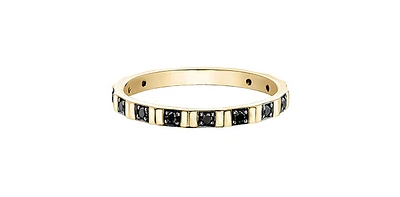 0.15 ct T.W. Black Diamond Gold Ring Stack