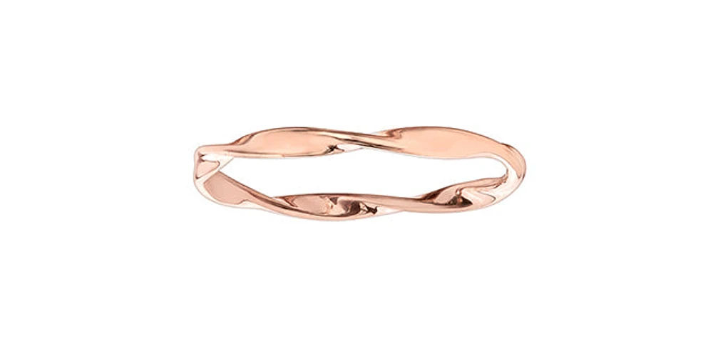 Swirling Rose Gold Ring Stack