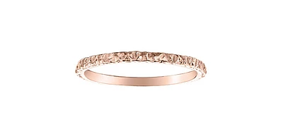 Textured Canadian Certified Rose Gold Ring Stack