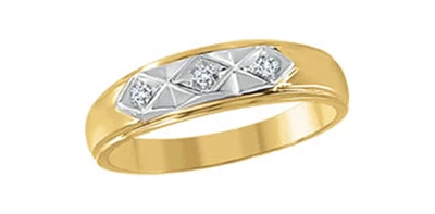 0.03 ct T.W. Geometric Yellow Gold Wedding Band