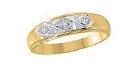 0.03 ct T.W. Geometric Yellow Gold Wedding Band