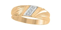 0.03 ct T.W.Fancy Fit Slant Yellow Gold Wedding Band