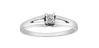 0.08 ct T.W. Solitaire Canadian Diamond White Gold Ladies Ring