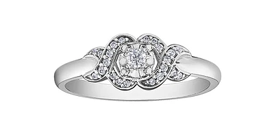 0.12 ct T.W. Intertwined White Gold Ladies Ring