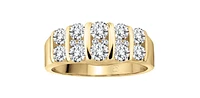 1.50 ct T.W. Diamond Linear Multiple Rows 14K Yellow Gold Anniversary Band