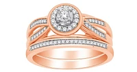 0.25 ct T.W.-10K Rose Gold Diamond Split Shank Bridal Set