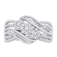 0.50 ct T.W.-10K White Gold Diamond Crossover Anniversary Band