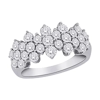 0.50 ct T.W.-10K White Gold Diamond Cluster Row Anniversary Band