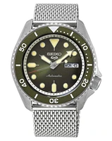 Seiko 5 Sport Suits Mesh Bracelet Watch Green Dial SRPD75K1