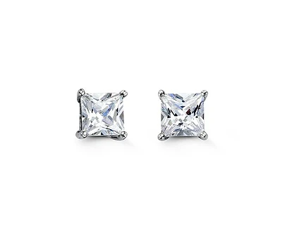 6mm Silver Square Studs