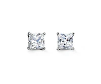 6mm Silver Square Studs