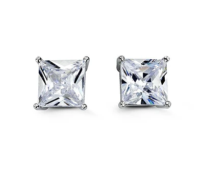 9mm Silver Square Studs