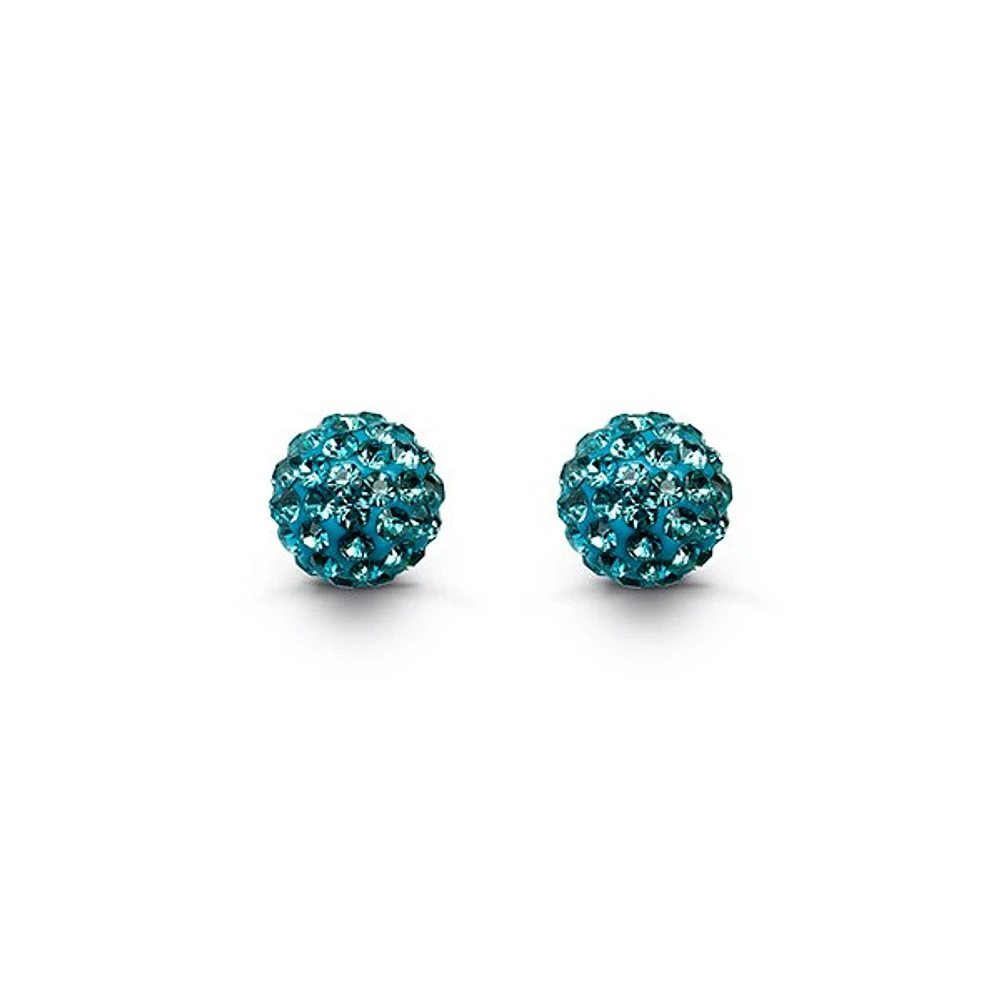 Sky Blue FireCrackers Studs in 10K Gold