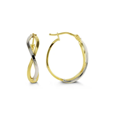 Yellow & White Gold Infintiy Hoops Earrings