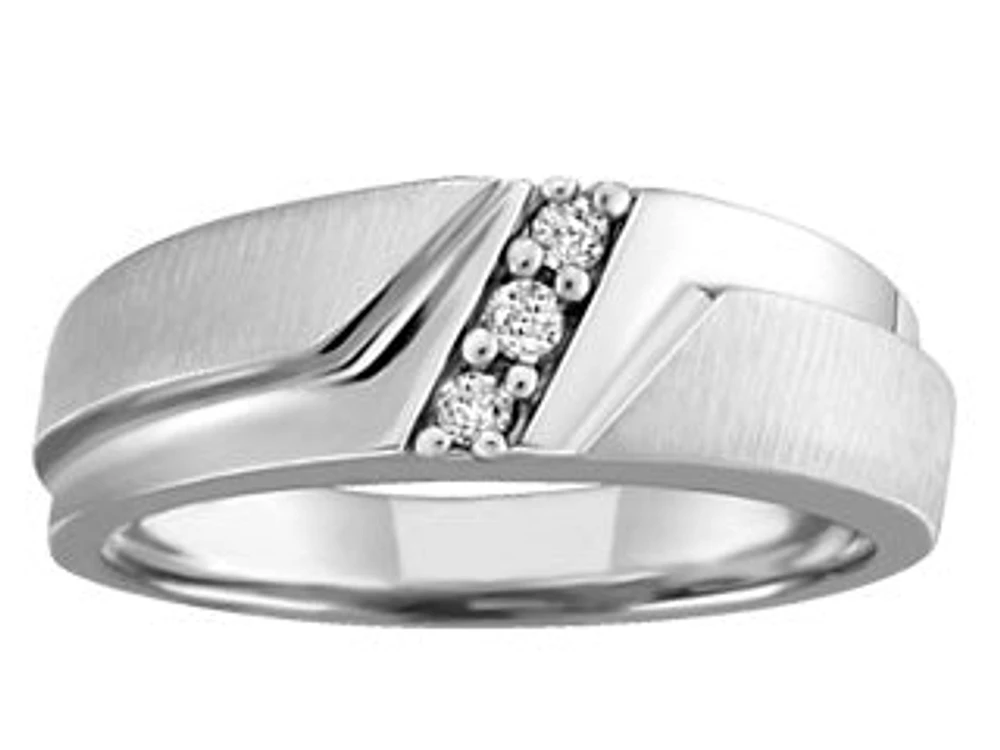 0.09 ct T.W. White Gold Slant Wedding Band