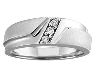 0.09 ct T.W. White Gold Slant Wedding Band