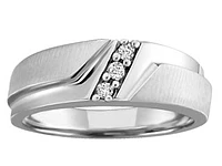 0.09 ct T.W. White Gold Slant Wedding Band