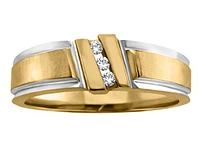 0.06 ct T.W. 3-Stone Slant Two Tone Gold Wedding Band