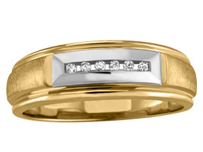 ct T.W. -Stone Two Tone Gold Wedding Band