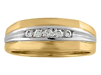 0.15 ct T.W. 5-Stone Yellow & White Gold Wedding Band