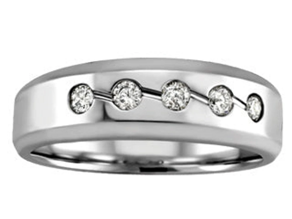 0.33 ct T.W. 5-Stone White Gold Wedding Band