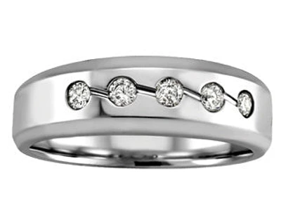 0.33 ct T.W. 5-Stone White Gold Wedding Band