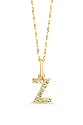 0.05 ct T.W. Diamonds "Z" Initial Pendant in 10K Gold