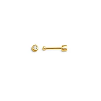 Diamond Bezel Nose Stud Bone Pin in 14K Gold