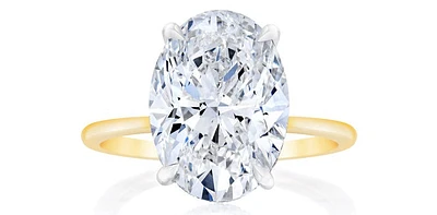 1.00 ct T.W.-14K Yellow Gold Lab Oval Dimond Solitaire Engagement