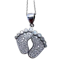 Baby Foot C.Z. Silver Pendant