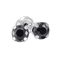 4mm Black Jet CZ Stud - 1085