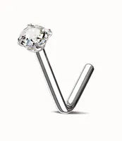 3MM 4-Prong Crystal L Bend