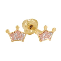 7mm Enamel Pink Crown - 844