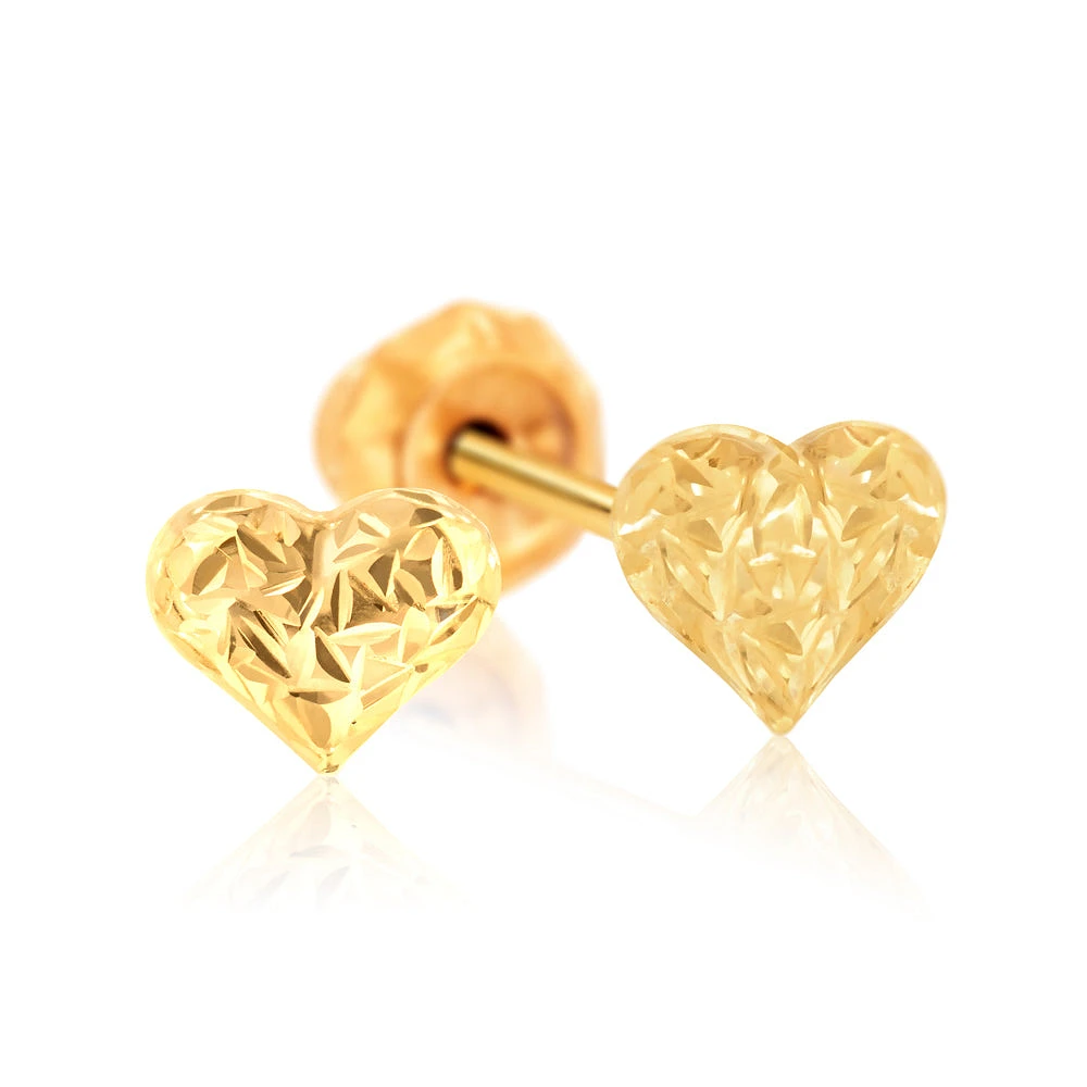 Diamond Cut Puffed Heart - 918