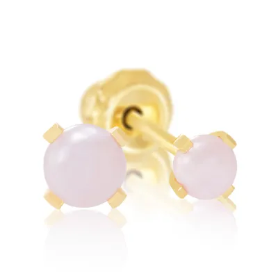 14KT Yellow Gold 4-Prong 3mm Pearl
