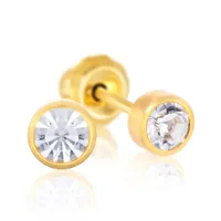 14KT Yellow Gold 4mm Bezel Crystal - #5