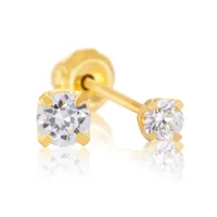 14KT Yellow Gold 3mm 4-Prong Crystal - #7