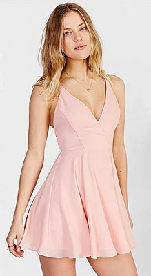 Nude Plain Satin Prom Dress with pockets 1021