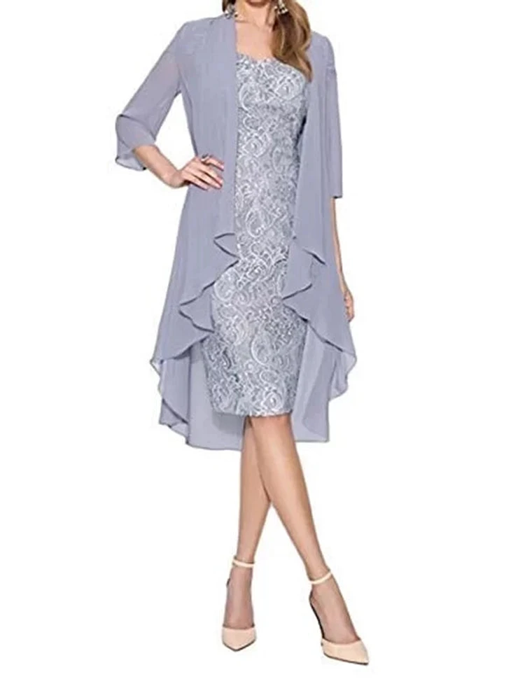 LIGHT BLUE DRESS WITH COVERUP NL-60685