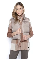 Rustic Taupe Zip-Front Puffer Vest BB425