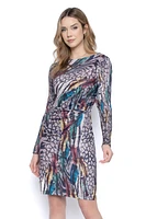 Long-Sleeve Side-Draped Dress BC616MP